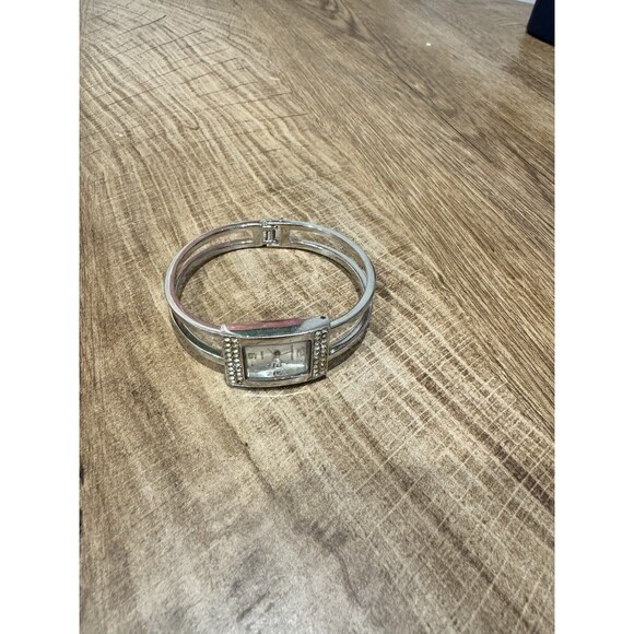 Hillard & Hanson 80s 90s Retro Women's Square Rhinestone Bezel Quartz Watch - Picture 2 of 3